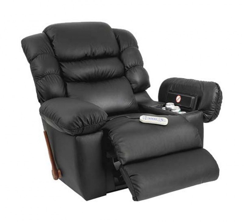 black leather reclining chair