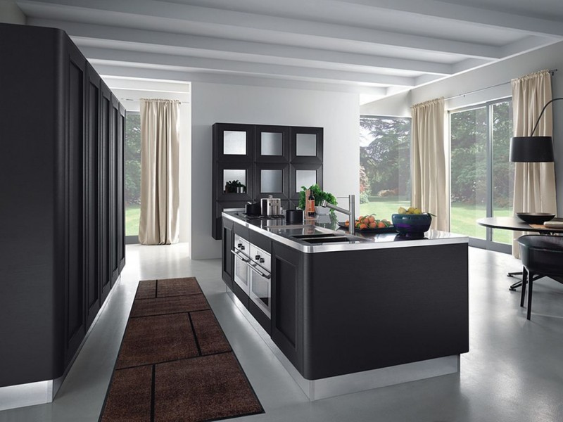 modern kitchen with white furniture