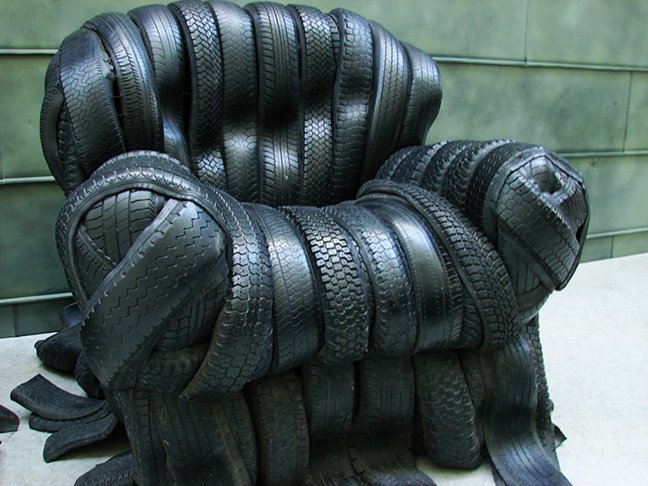 chair made of tires