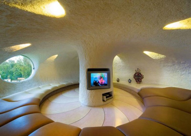 snail shaped living room design