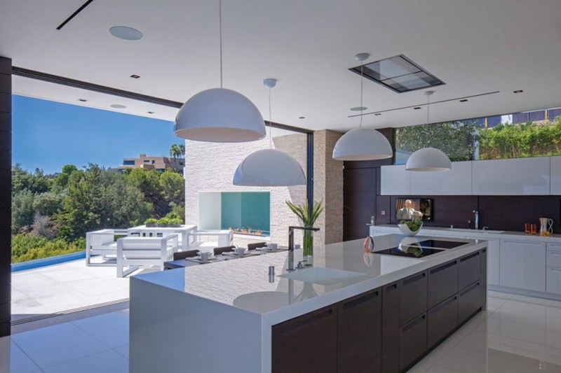 luxury kitchen with white laminate