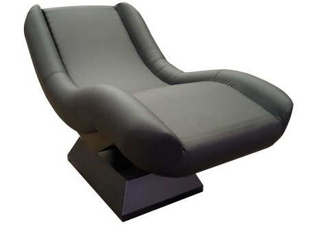 curved leather lounge chair