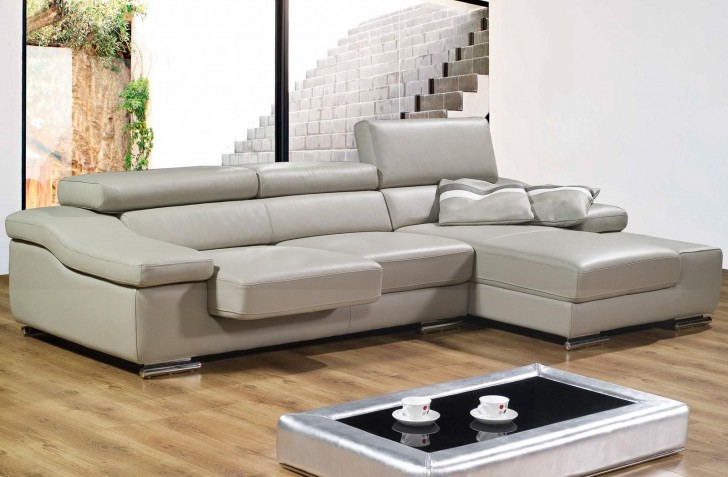 light gray leather sofa