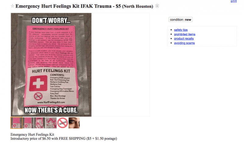 Hurt Feelings Kit on Craigslist Houston