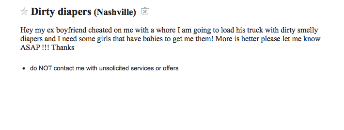 Dirty diapers Nashville Craiglist