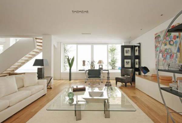 incredible-open-floor-living-room-design-with-white-sofa-glass-table-on-white-carpet-using-laminate-flooring