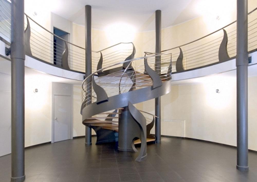 wavy luxurious spiral staircase