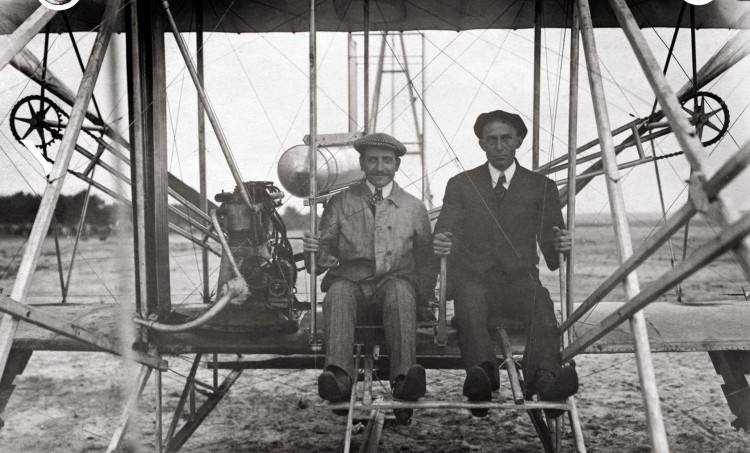 the wright brothers on a plane