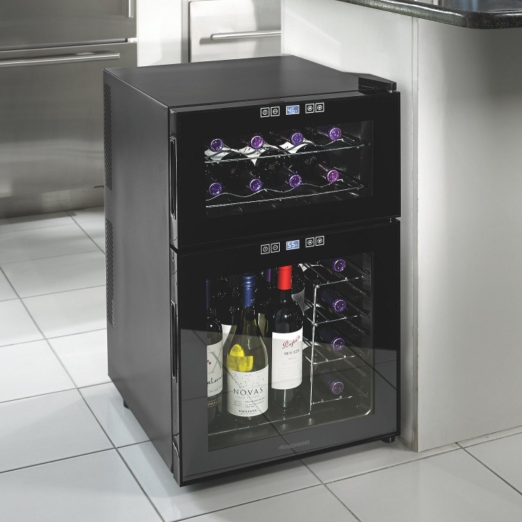 simple black wine fridge