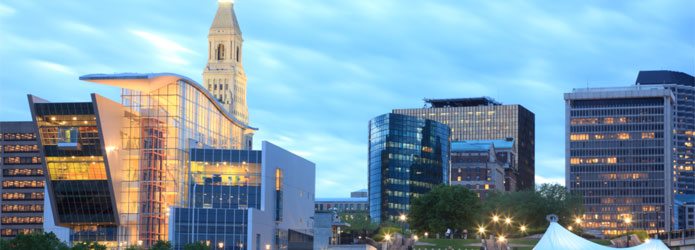 view of downtown hartford ct