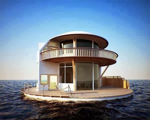 floating house with balcony