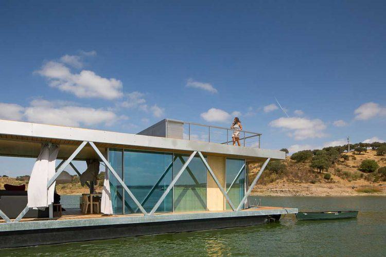 glass floating house