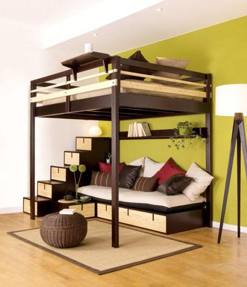 loft bed with sofa underneath