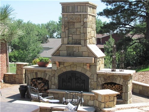 backyard fireplace design