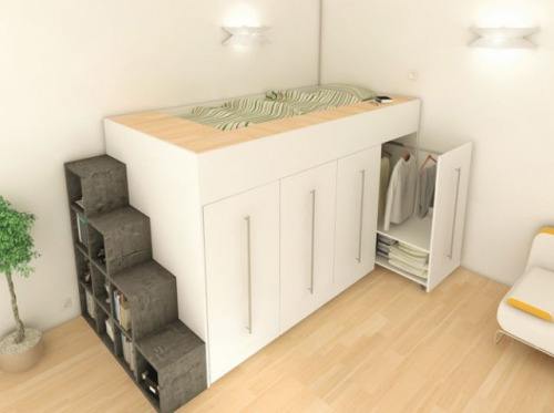 queen size loft bed with closet