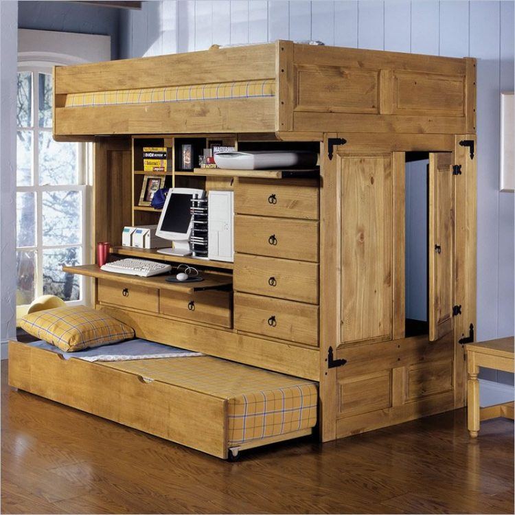 loft bed rustic w pullout