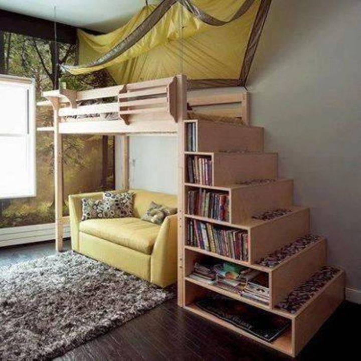 loft bed with canopy