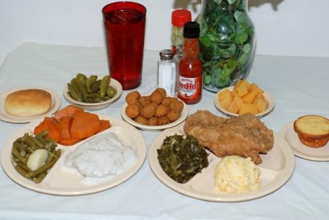 plates of food at chonell's home cooking in athens ga