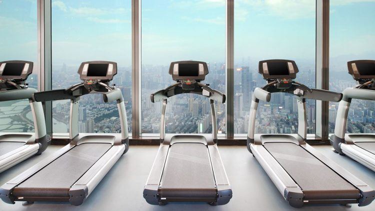 fitness center with view