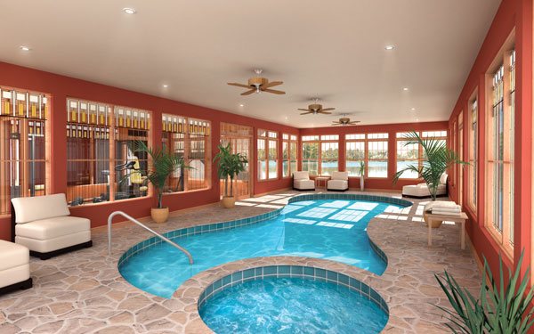 indoor swimming pool with hot tub