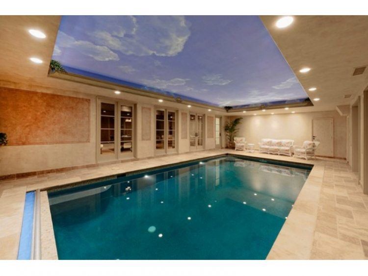 indoor swimming pool with sky ceiling