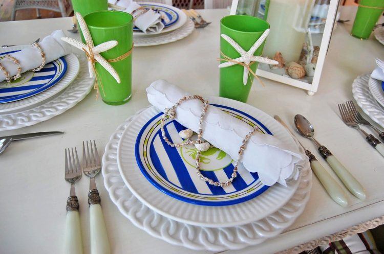 beach theme table setting