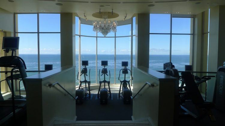 fitness center overlooking ocean