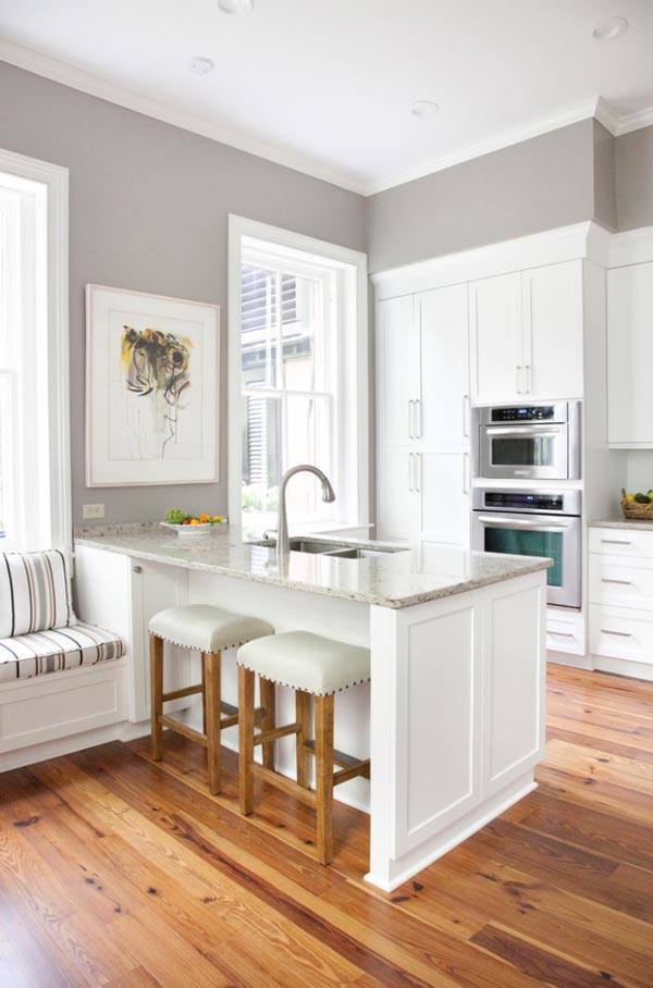 small kitchen with marble