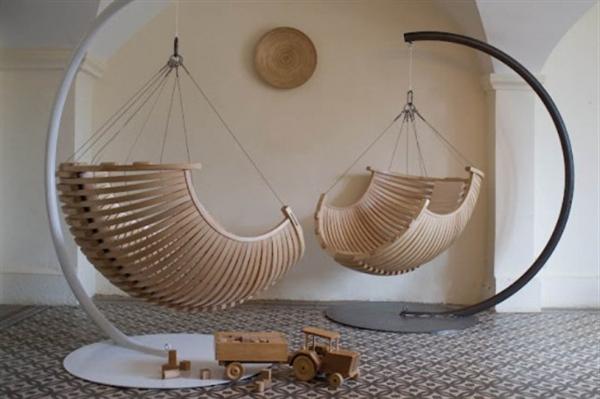 wooden swing chair