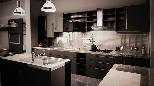 modern black kitchen