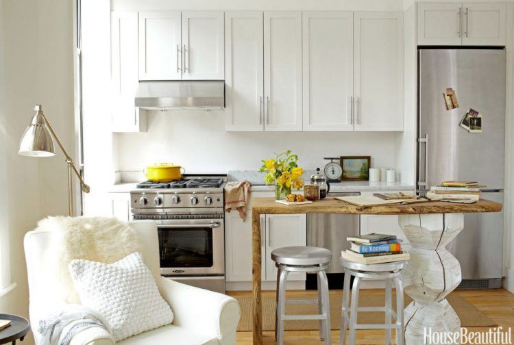 small kitchen in studio apartment