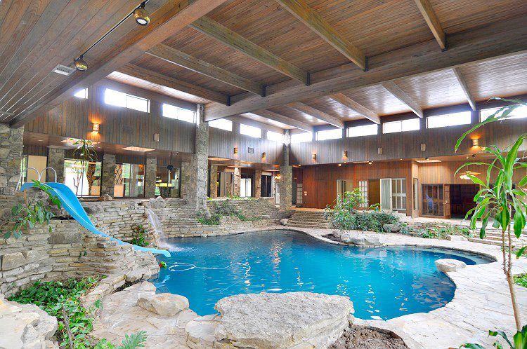 indoor pool with slide