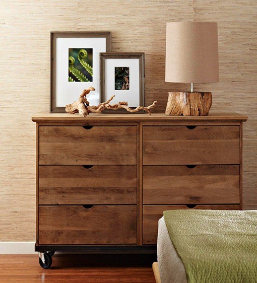 natural wood accent drawers
