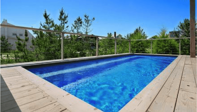 shipping container pool with deck