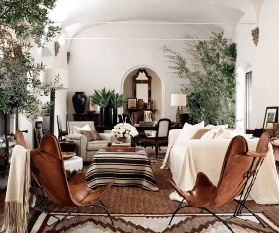 living room with southwestern design