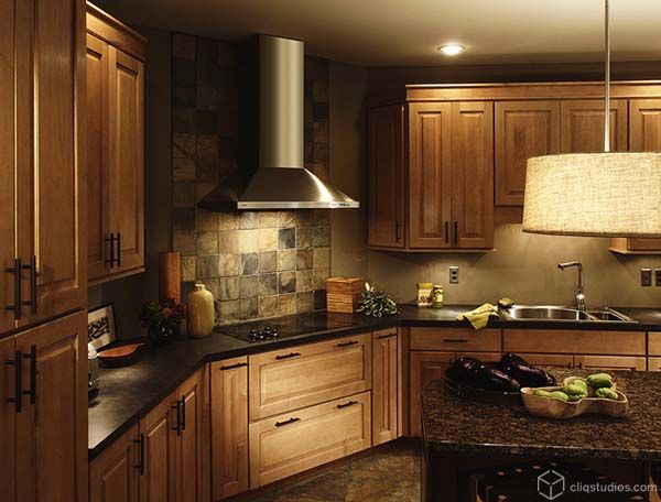 stone tile kitchen backsplash