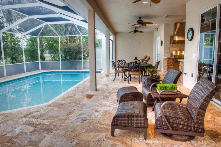 indoor patio with pool