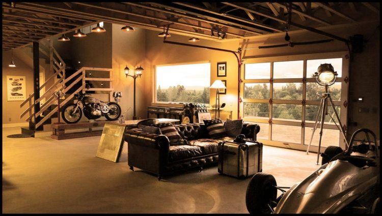 modern garage living space