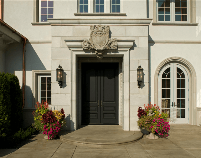 plain black front door