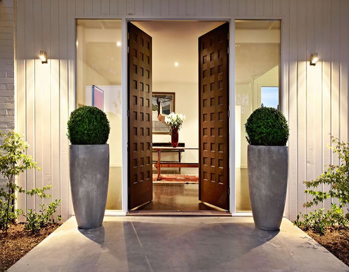 double wooden front door design