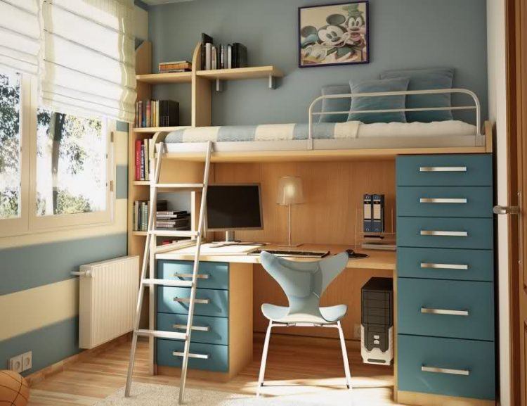 kids bunk beds with desk