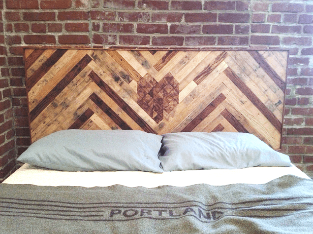 chevron wood headboard