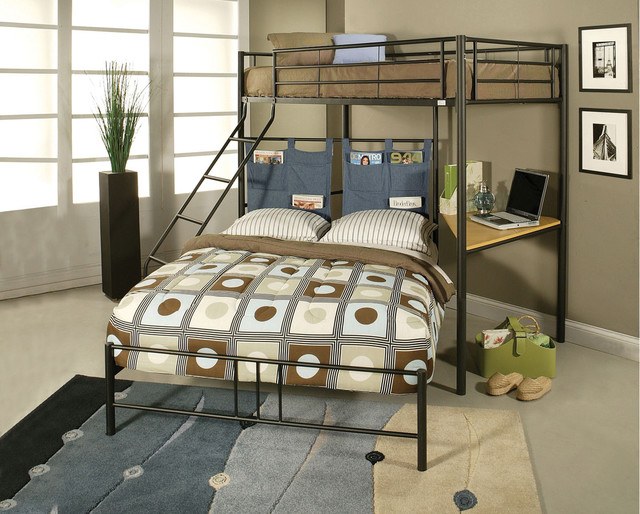 modern minimalist modern bunk bed with desk