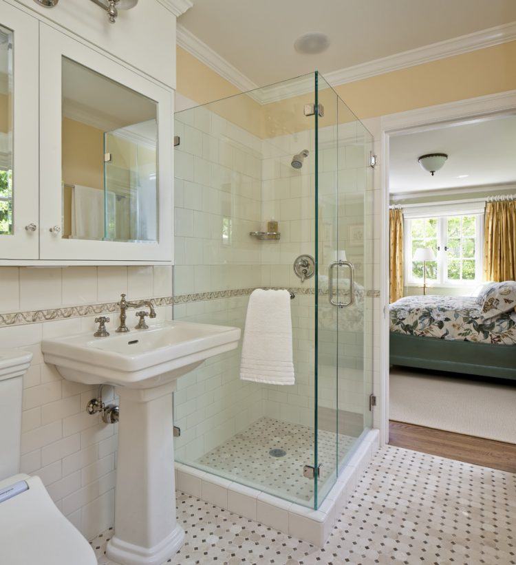 small bathroom with glass shower