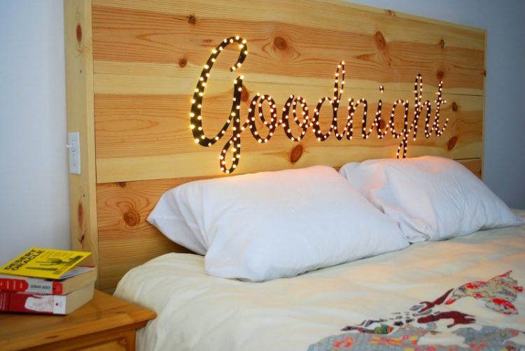 diy light up wooden headboard