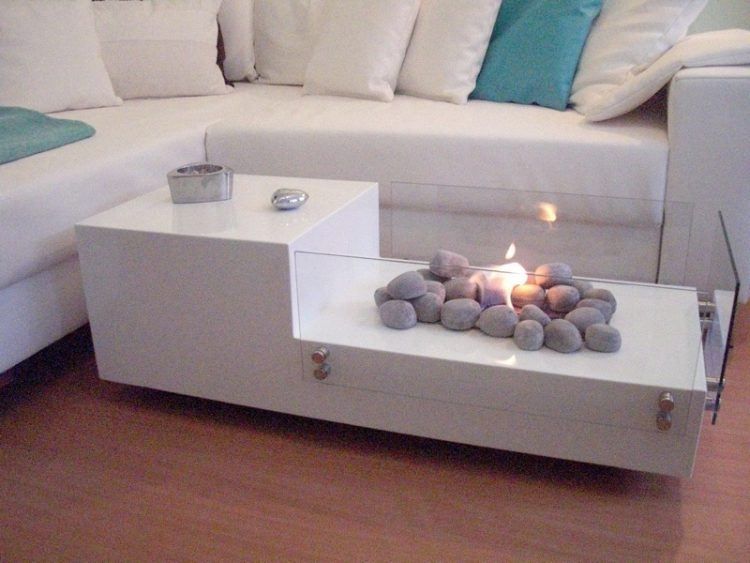 coffee table with fire pit