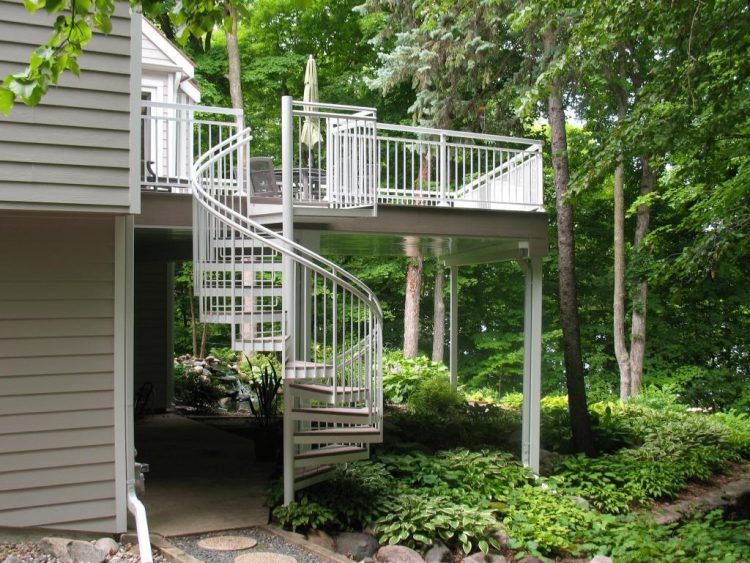 forest house with spiral staircase