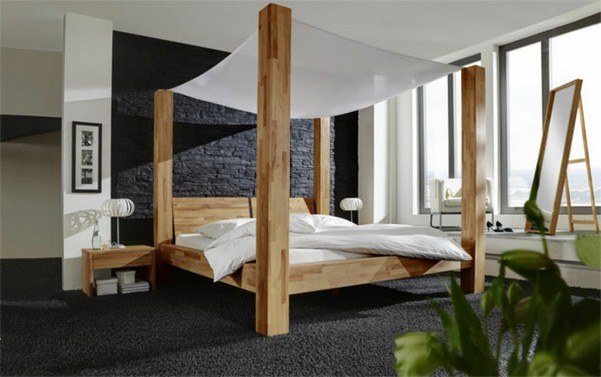 very modern four poster bed