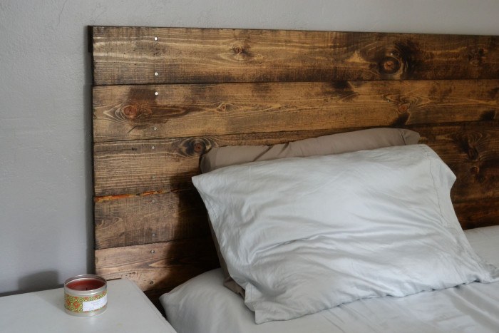 simple wooden headboard