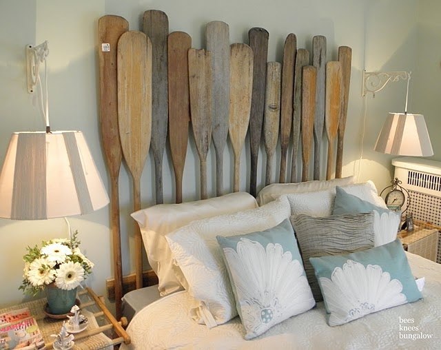 headboard made of oars